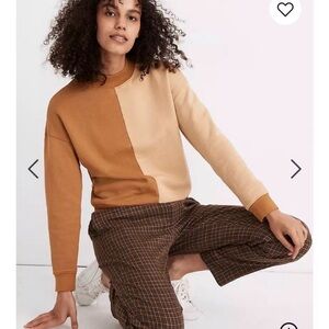 Madewell Colorblock Mockneck Sweatshirt